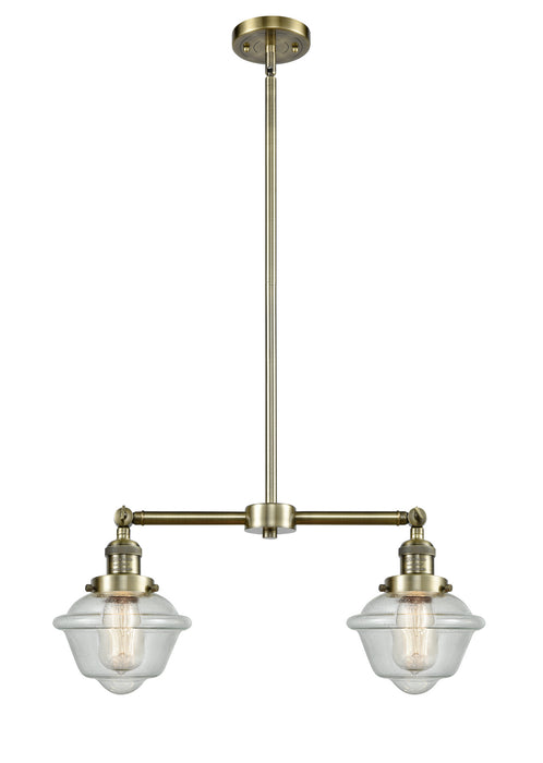 Innovations - 209-AB-G534 - Two Light Island Pendant - Franklin Restoration - Antique Brass