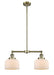 Innovations - 209-AB-G71 - Two Light Island Pendant - Franklin Restoration - Antique Brass