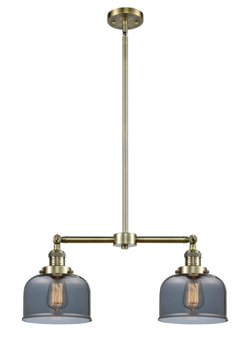 Franklin Restoration Two Light Island Pendant Antique Brass