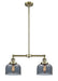 Innovations - 209-AB-G73 - Two Light Island Pendant - Franklin Restoration - Antique Brass