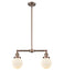 Innovations - 209-AC-G201-6 - Two Light Island Pendant - Franklin Restoration - Antique Copper