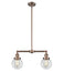 Innovations - 209-AC-G202-6 - Two Light Island Pendant - Franklin Restoration - Antique Copper