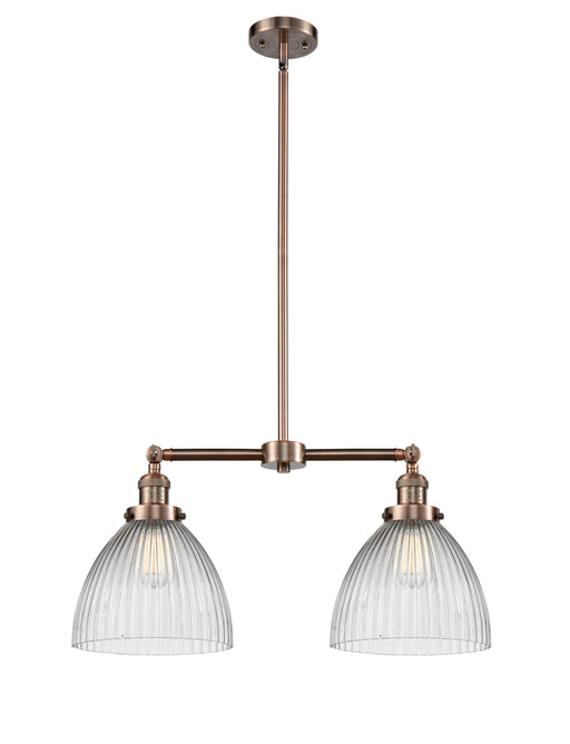 Innovations - 209-AC-G222 - Two Light Island Pendant - Franklin Restoration - Antique Copper