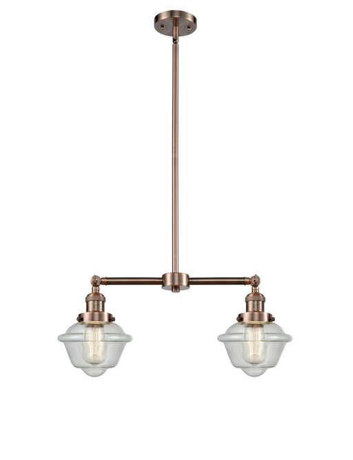 Innovations - 209-AC-G534 - Two Light Island Pendant - Franklin Restoration - Antique Copper