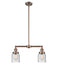 Innovations - 209-AC-G54 - Two Light Island Pendant - Franklin Restoration - Antique Copper
