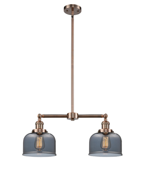 Innovations - 209-AC-G73 - Two Light Island Pendant - Franklin Restoration - Antique Copper