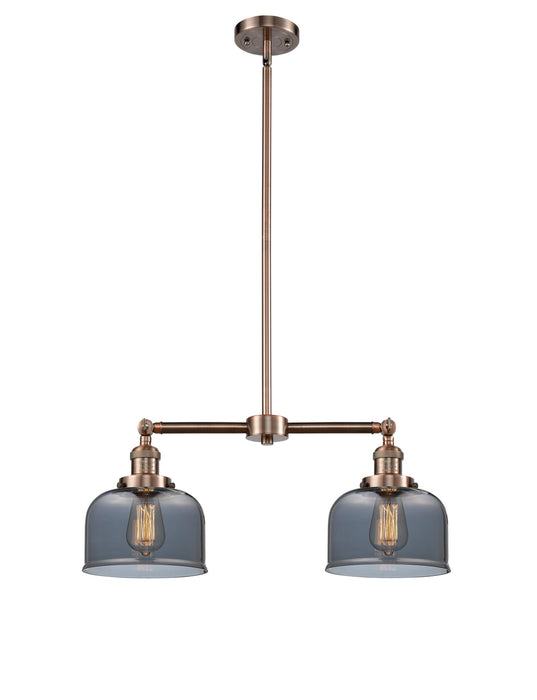 Innovations - 209-AC-G73 - Two Light Island Pendant - Franklin Restoration - Antique Copper