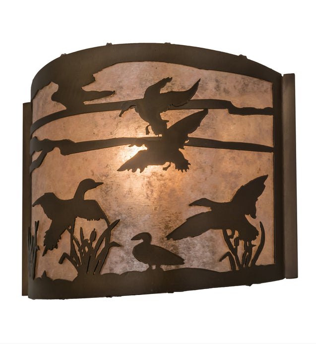 Meyda Tiffany - 211787 - One Light Wall Sconce - Ducks In Flight - Antique Copper