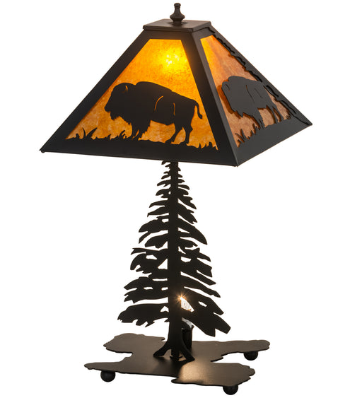 Meyda Tiffany - 214532 - Two Light Table Lamp - Buffalo - Craftsman Brown