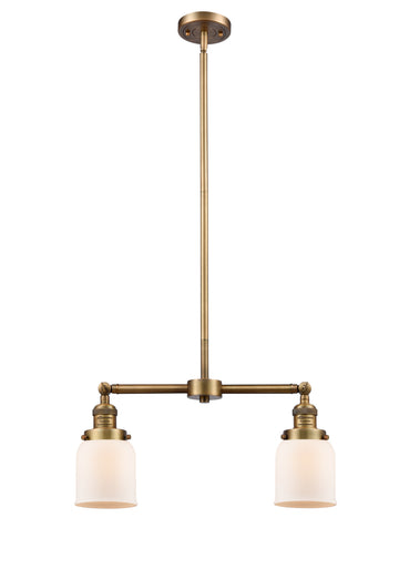 Franklin Restoration Two Light Island Pendant Brushed Brass