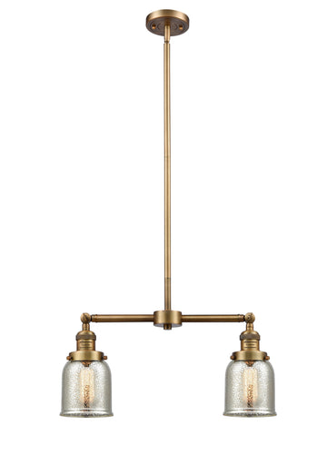 Franklin Restoration Two Light Island Pendant Brushed Brass
