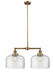 Innovations - 209-BB-G72-L - Two Light Island Pendant - Franklin Restoration - Brushed Brass