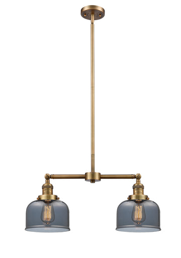 Franklin Restoration Two Light Island Pendant Brushed Brass