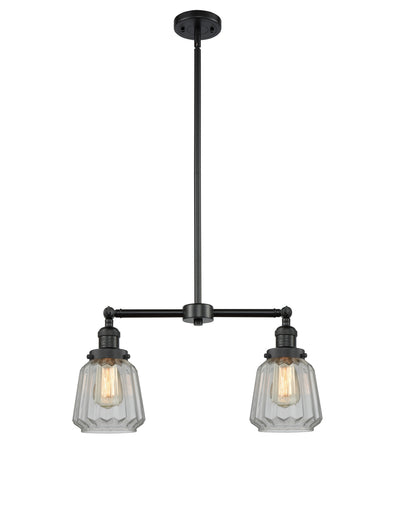 Franklin Restoration Two Light Island Pendant Matte Black