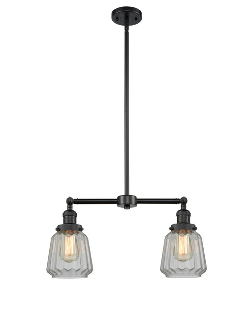 Innovations - 209-BK-G142 - Two Light Island Pendant - Franklin Restoration - Matte Black