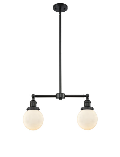 Franklin Restoration Two Light Island Pendant Matte Black