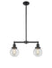 Innovations - 209-BK-G202-6 - Two Light Island Pendant - Franklin Restoration - Matte Black