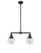 Innovations - 209-BK-G204-6 - Two Light Island Pendant - Franklin Restoration - Matte Black