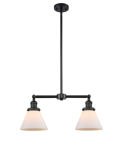 Franklin Restoration Two Light Island Pendant Matte Black