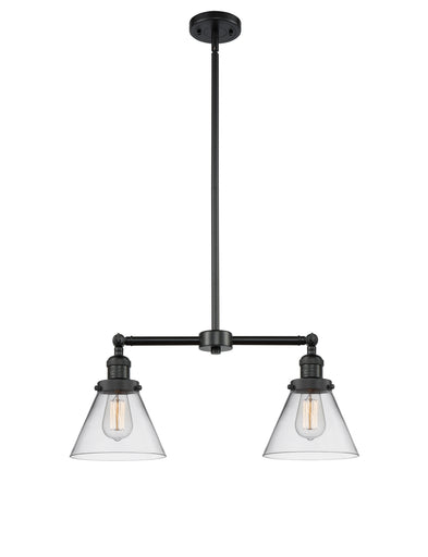 Franklin Restoration Two Light Island Pendant Matte Black
