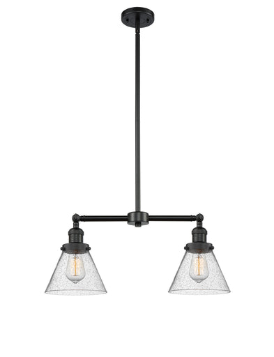 Franklin Restoration Two Light Island Pendant Matte Black