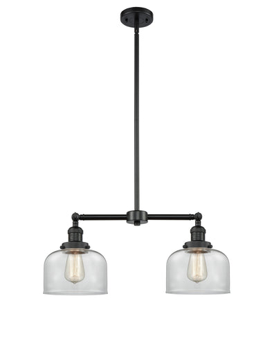 Franklin Restoration Two Light Island Pendant Matte Black