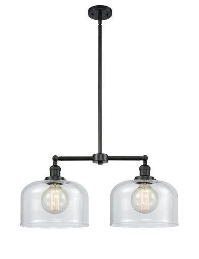 Franklin Restoration Two Light Island Pendant Matte Black