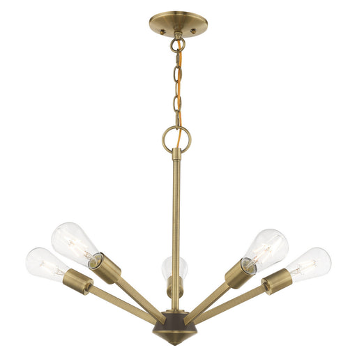 Livex Lighting - 51155-01 - Five Light Chandelier - Prague - Antique Brass