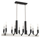 Livex Lighting - 51168-91 - Ten Light Linear Chandelier - Beckett - Brushed Nickel & Black