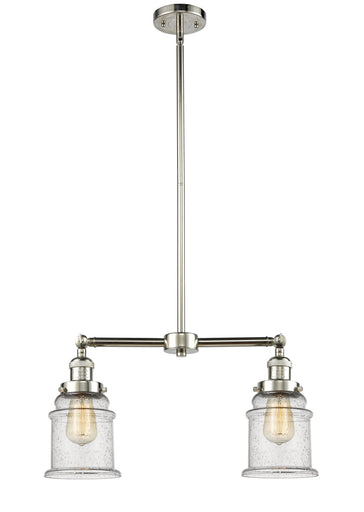 Franklin Restoration Two Light Island Pendant Polished Nickel