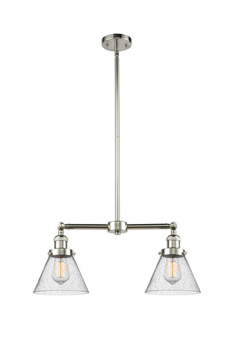 Franklin Restoration Two Light Island Pendant Polished Nickel