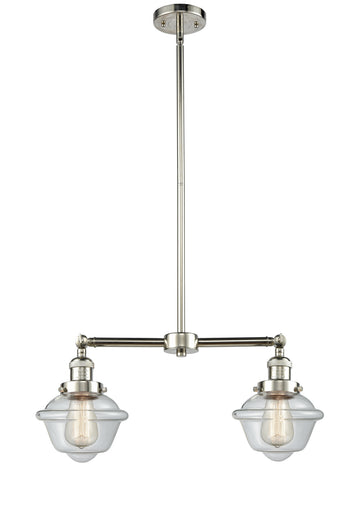 Franklin Restoration Two Light Island Pendant Polished Nickel