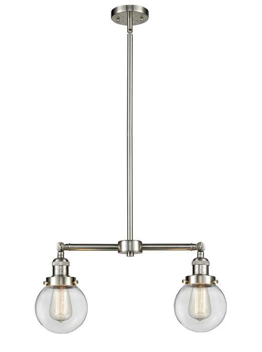 Innovations - 209-SN-G202-6 - Two Light Island Pendant - Franklin Restoration - Brushed Satin Nickel