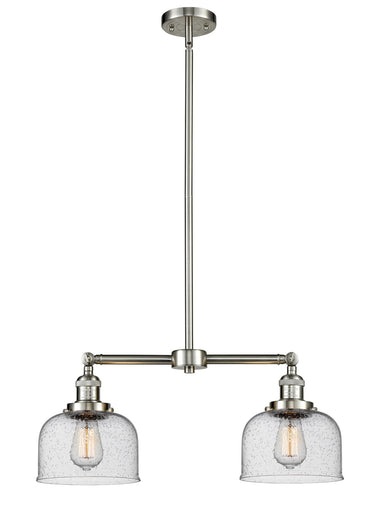 Franklin Restoration Two Light Island Pendant Brushed Satin Nickel
