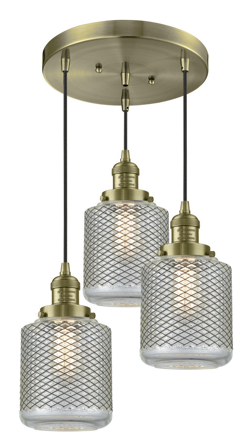 Innovations - 211/3-AB-G262 - Three Light Pendant - Franklin Restoration - Antique Brass