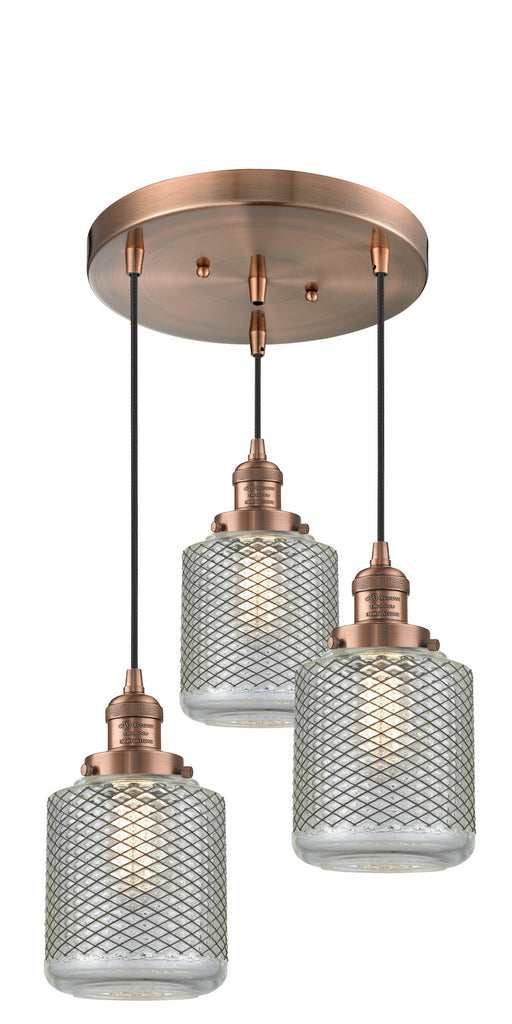 Innovations - 211/3-AC-G262 - Three Light Pendant - Franklin Restoration - Antique Copper