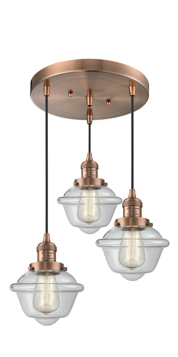 Innovations - 211/3-AC-G532 - Three Light Pendant - Franklin Restoration - Antique Copper