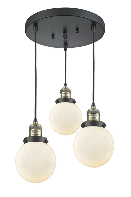 Innovations - 211/3-BAB-G201-6 - Three Light Pendant - Franklin Restoration - Black Antique Brass