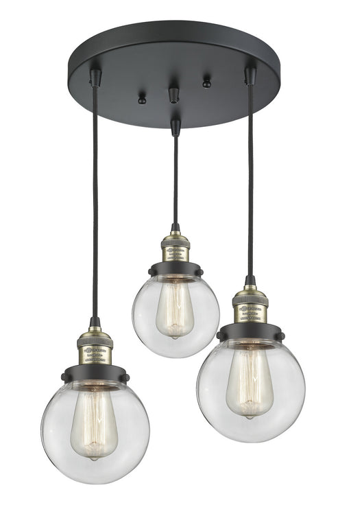 Innovations - 211/3-BAB-G202-6 - Three Light Pendant - Franklin Restoration - Black Antique Brass