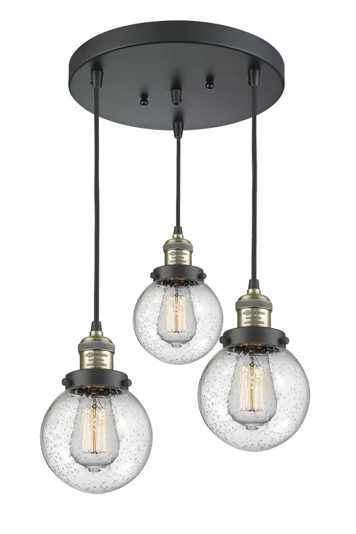 Innovations - 211/3-BAB-G204-6 - Three Light Pendant - Franklin Restoration - Black Antique Brass