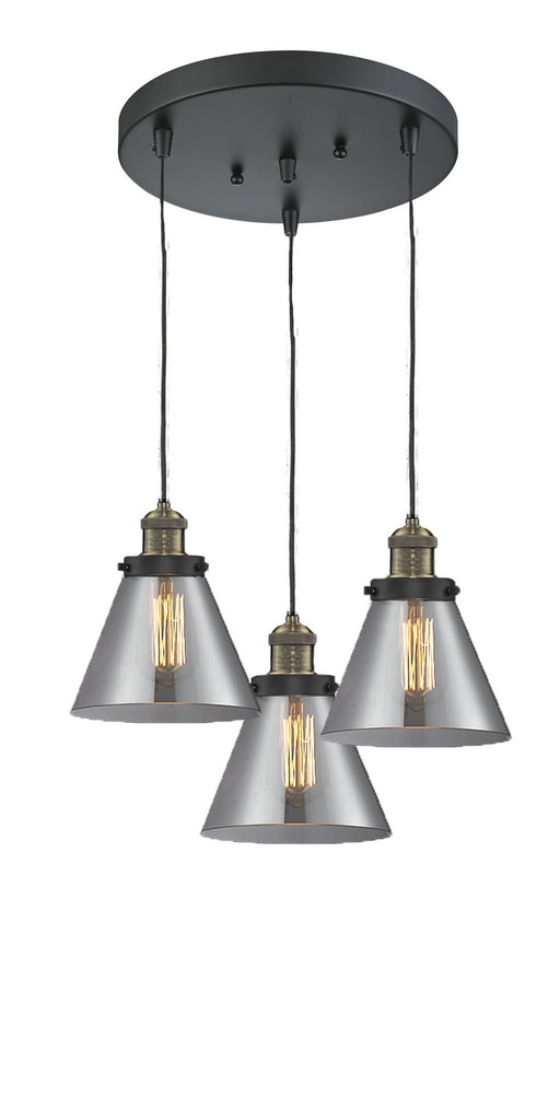 Innovations - 211/3-BAB-G43 - Three Light Pendant - Franklin Restoration - Black Antique Brass