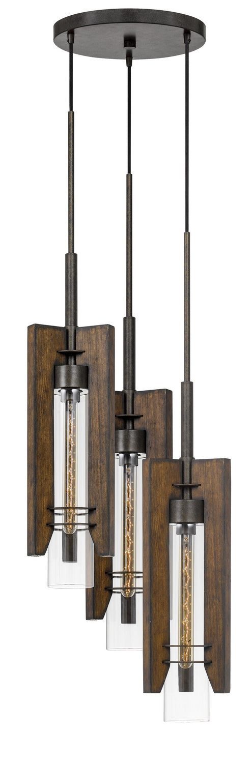 Cal Lighting - FX-3690-3 - Three Light Pendant - Almeria - Pine/Iron