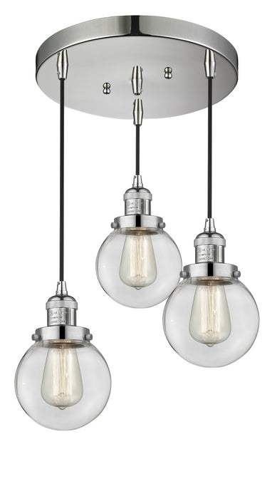 Innovations - 211/3-PN-G202-6 - Three Light Pendant - Franklin Restoration - Polished Nickel