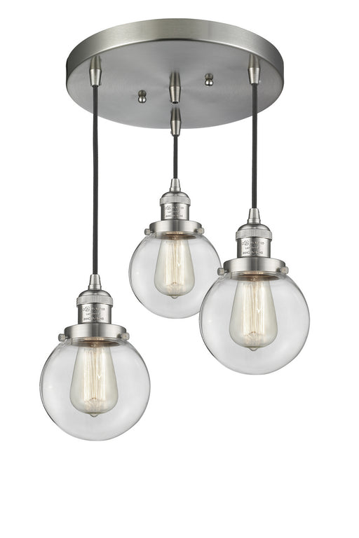 Innovations - 211/3-SN-G202-6 - Three Light Pendant - Franklin Restoration - Brushed Satin Nickel