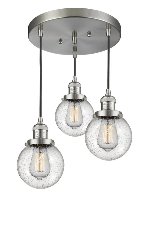 Innovations - 211/3-SN-G204-6 - Three Light Pendant - Franklin Restoration - Brushed Satin Nickel