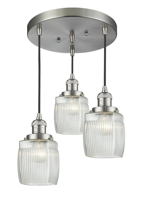 Innovations - 211/3-SN-G302 - Three Light Pendant - Franklin Restoration - Brushed Satin Nickel