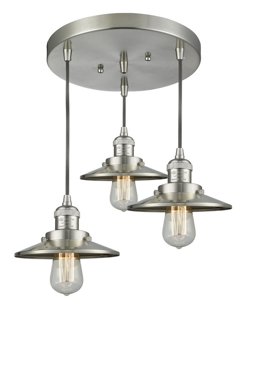 Innovations - 211/3-SN-M2 - Three Light Pendant - Franklin Restoration - Brushed Satin Nickel