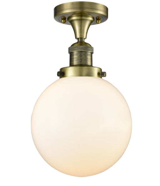 Innovations - 517-1CH-AB-G201-8 - One Light Semi-Flush Mount - Franklin Restoration - Antique Brass