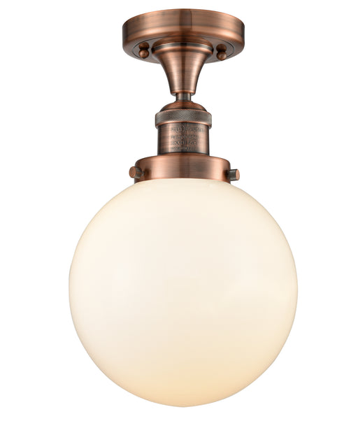 Innovations - 517-1CH-AC-G201-8 - One Light Semi-Flush Mount - Franklin Restoration - Antique Copper