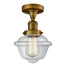 Innovations - 517-1CH-BB-G532 - One Light Semi-Flush Mount - Franklin Restoration - Brushed Brass